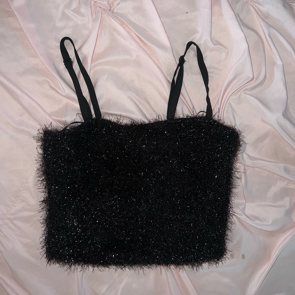 Cropped Fuzzy Crop Top